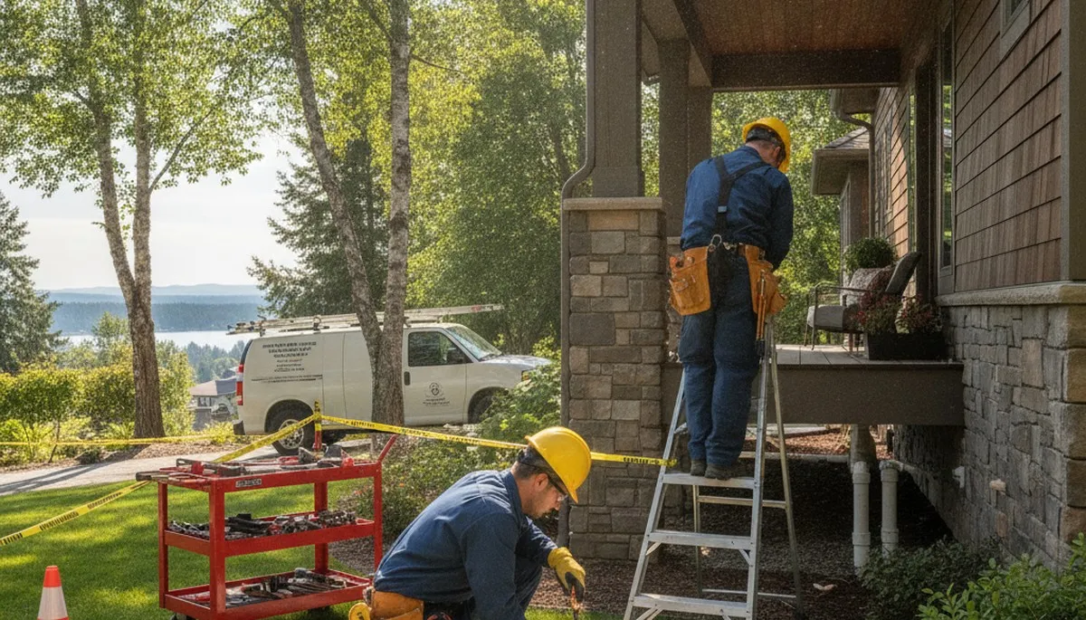 Plumber repairing a pipe in Spokane, WA for residential plumbing service